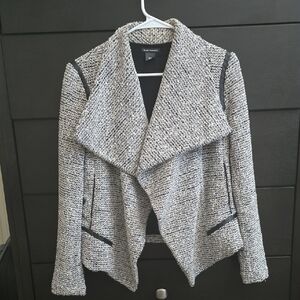 Club Monaco Navy and White Textured Blazer with Black Trim